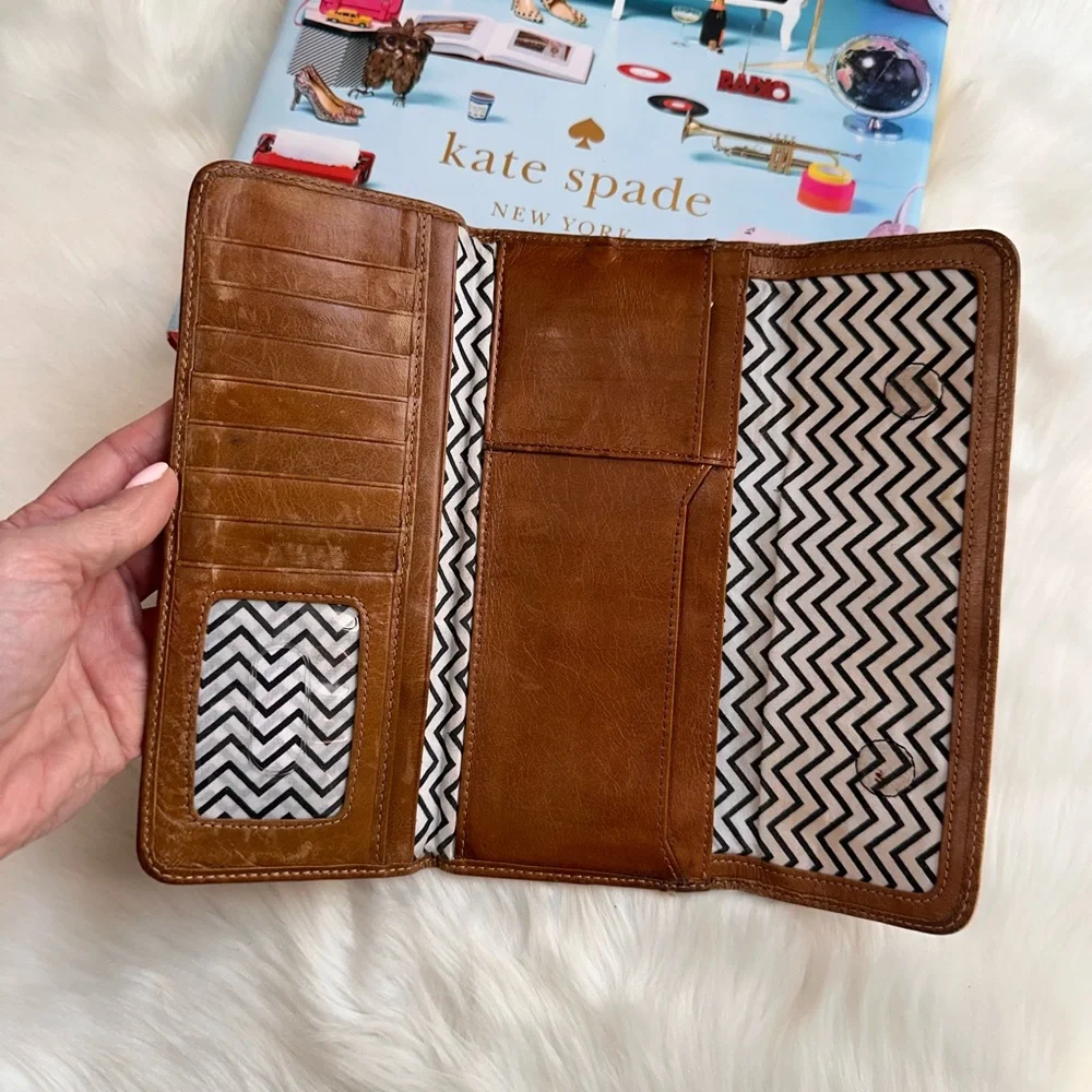 HOBO Brown Leather Clutch Wallet